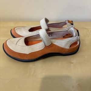 Ecco Shoes Womens Size 7 7.5 Orange Beige‎ Mary Jane Strap Comfort Walking 38
